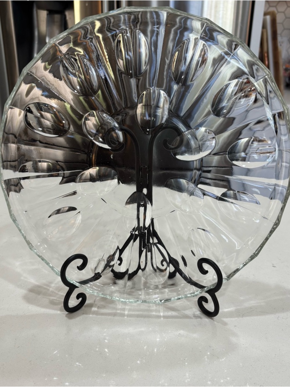 Bormioli Rocco Vintage ITALIAN Clear Glass 18 Slot Egg Tray 12”